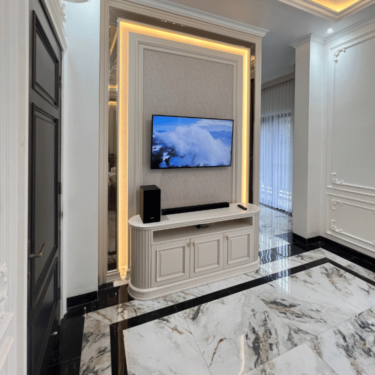 Console TV Master Bed Room Custom Interior Klasik Modern
