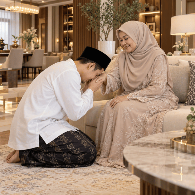 Sungkem ke orang tua adalah kunci keberkahan hidup.ac