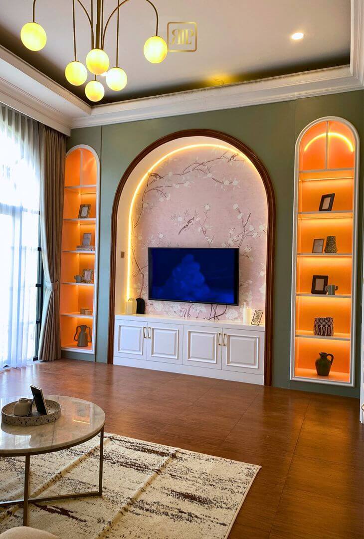 Living Room Classy Modern Backdrop TV